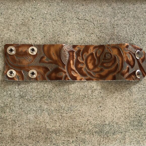 NEW Genuine leather cuff bracelet. Bronze brown - Picture 3 of 6